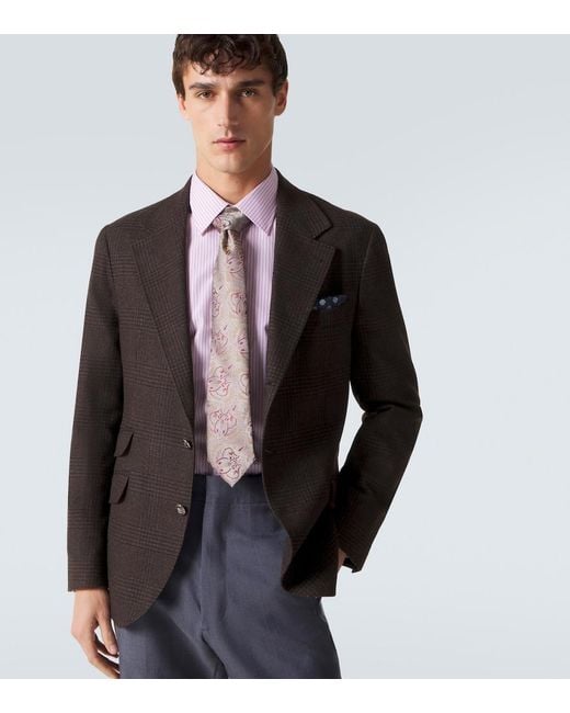 Charvet Gray Paisley Silk Jacquard Tie for men
