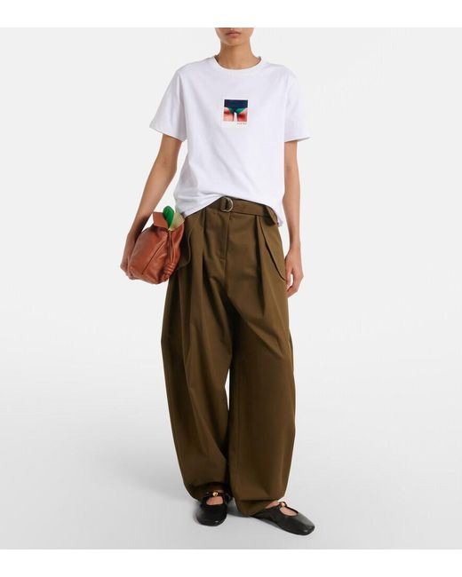 Loewe White Printed Cotton T-Shirt