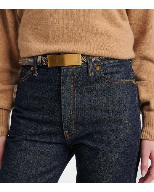 Khaite Natural Berlin Snake-Effect Leather Belt