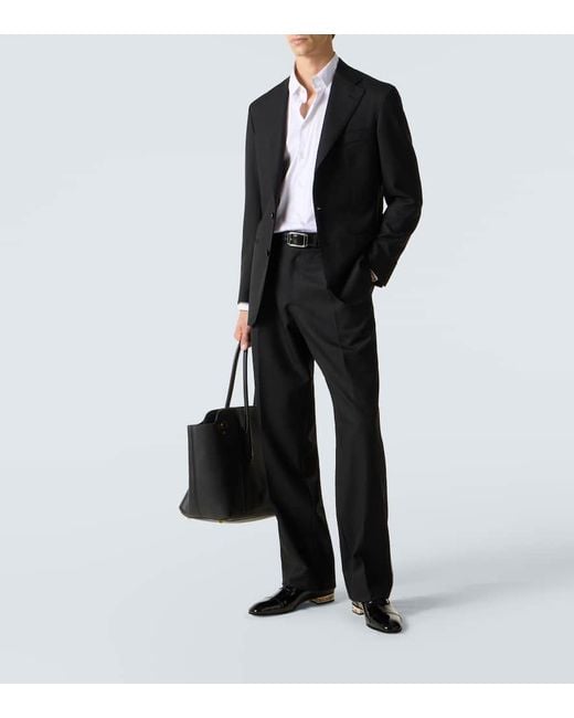 Christian Louboutin Black Alphamale Rocks Patent Leather Derby Shoes for men