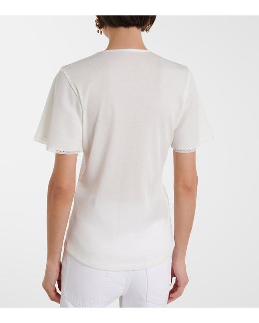Dorothee Schumacher White Pure Sleekness Ribbed-Knit Cotton Top