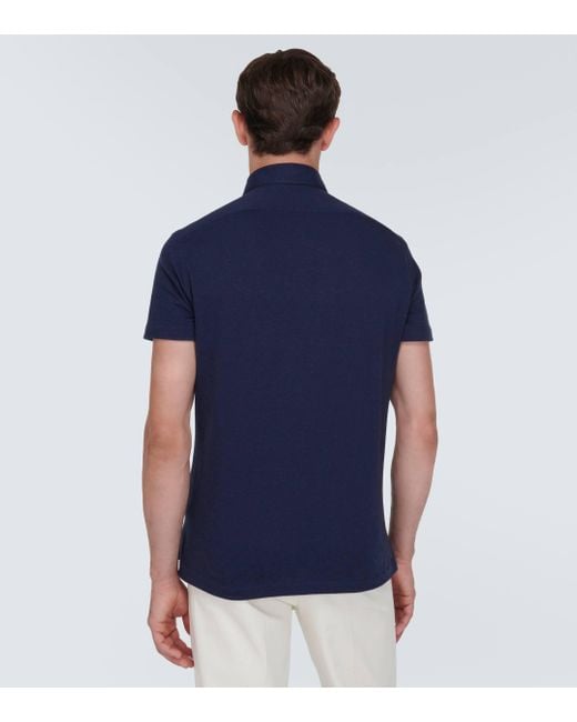 Kiton Blue Postiano Polo Shirt for men