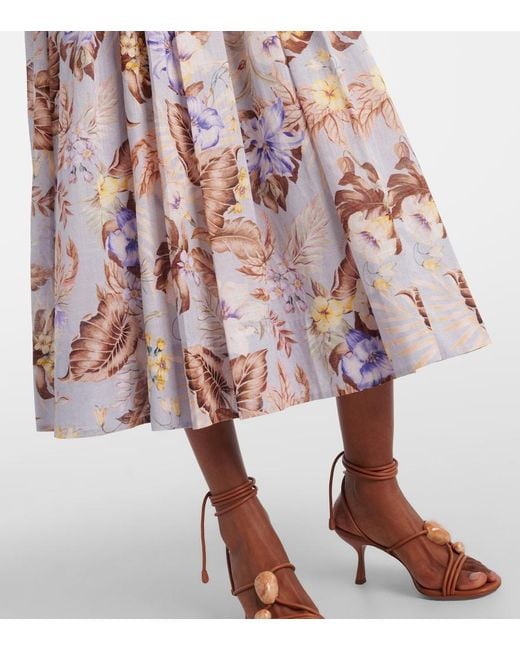 Zimmermann White Rhiannon Floral Cotton Bustier Dress