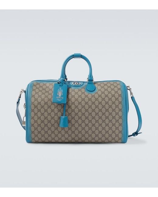 Gucci Blue Gg Medium Duffle Bag, Gg Canvas for men