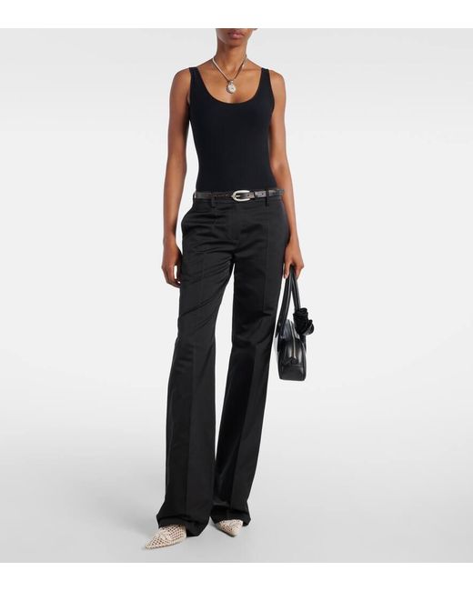 Magda Butrym Black Scalloped Open-Back Bodysuit