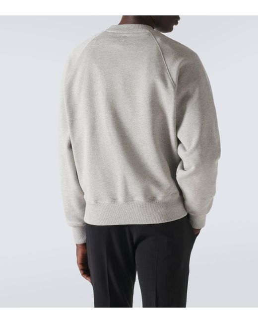 Sweat-shirt en coton a logo AMI pour homme en coloris Gray