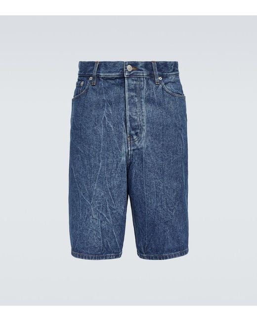 Dries Van Noten Blue Denim Shorts for men