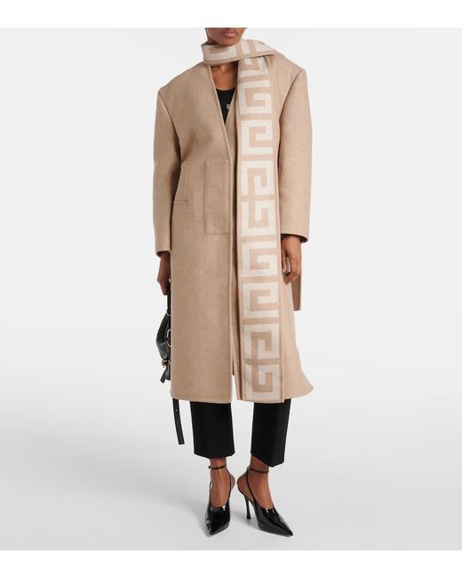 Givenchy Natural Mantel aus Wolle und Seide