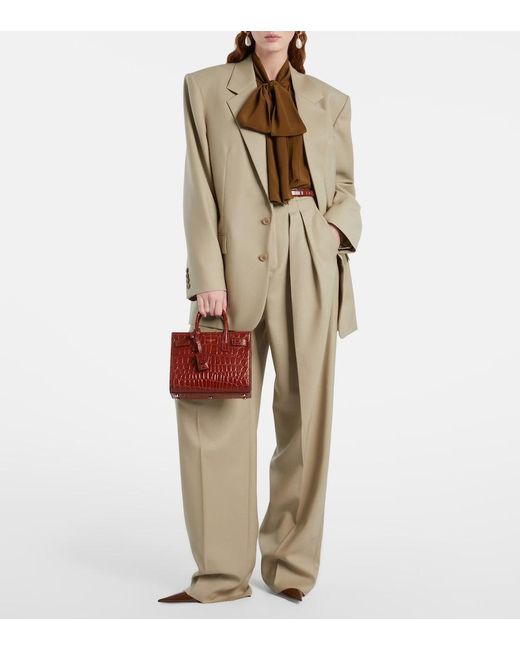 Sac De Jour Nano En Cuir Saint Laurent en coloris Red