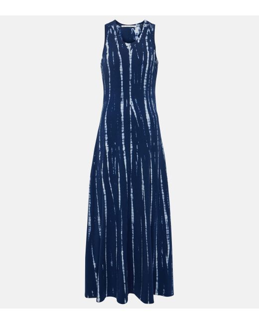 Proenza Schouler Blue White Label Davi Cotton-blend Maxi Dress