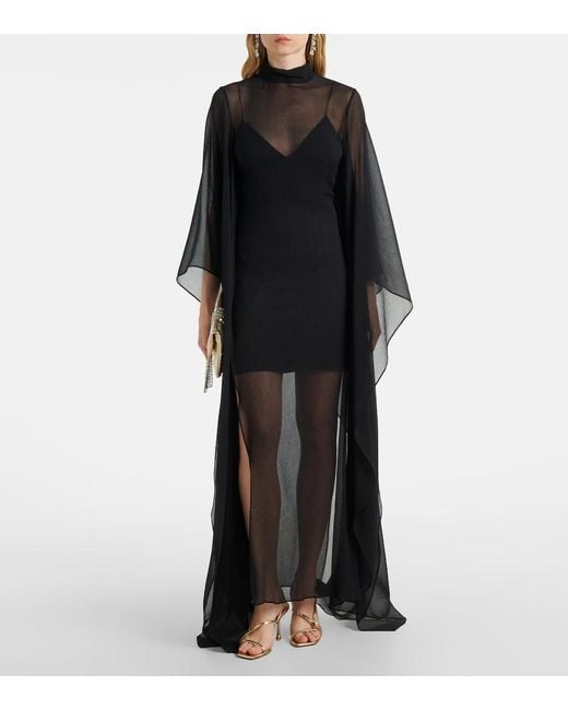Taller Marmo Black Lanzarote Garden Crepe Chiffon Kaftan