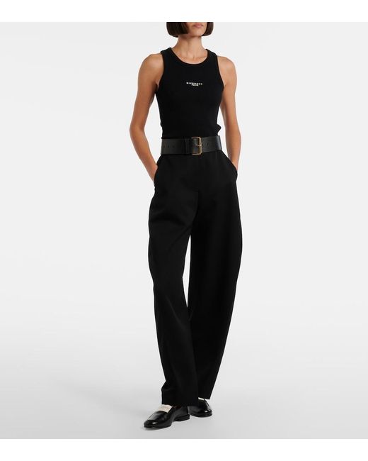 Givenchy Black Paris Logo Cotton Tank Top