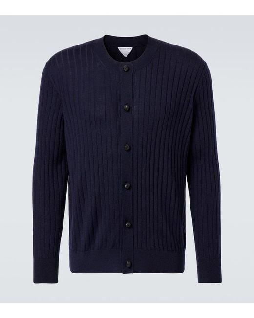 Bottega Veneta Cardigan Aus Wolle in Blue für Herren