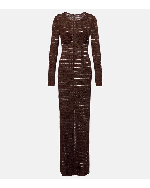 SAME Brown Maxikleid Aus Haekelstrick