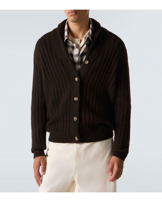 arch4 Black Mr Denver Ribbed-Knit Cashmere Cardigan for men