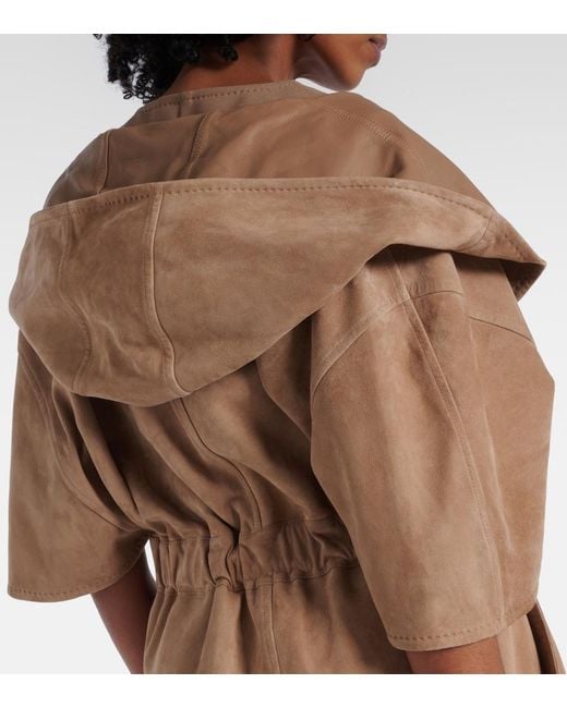 Max Mara Natural Chiffon Suede Wrap Jacket