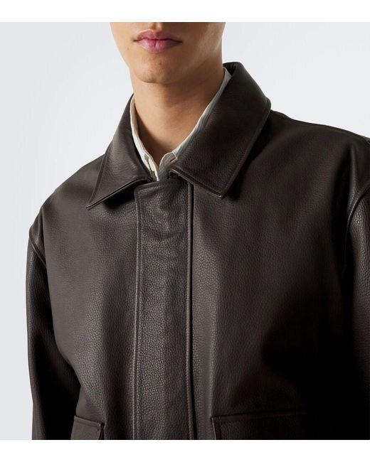 Arma Black Bari Leather Blouson Jacket for men