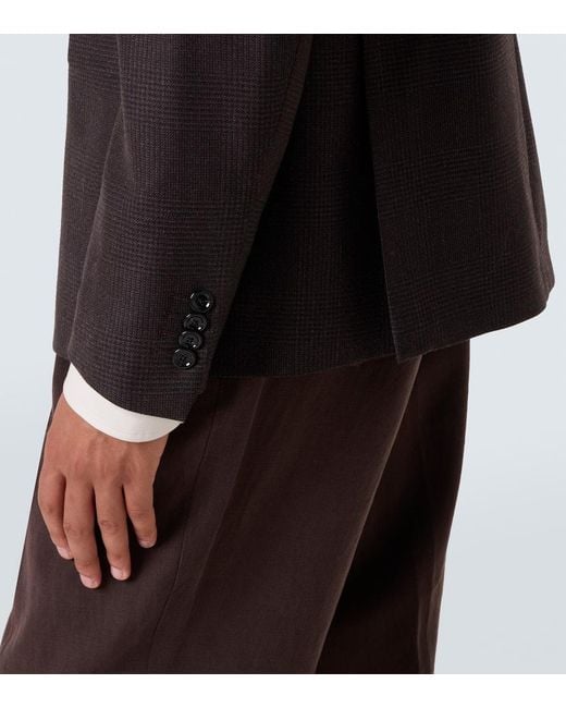 Lardini Black Double-Breasted Wool Blazer for men