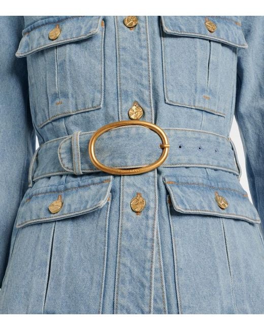 Nina Ricci Blue Belted Denim Jacket