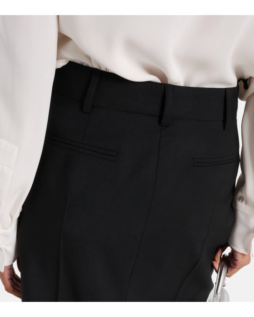 Valentino Black Wool-blend Maxi Skirt