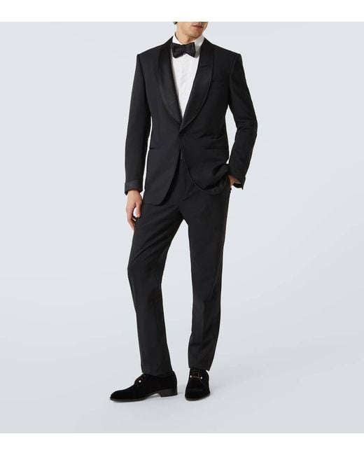 Christian Louboutin Black Chambeliss Velvet Derby Shoes for men