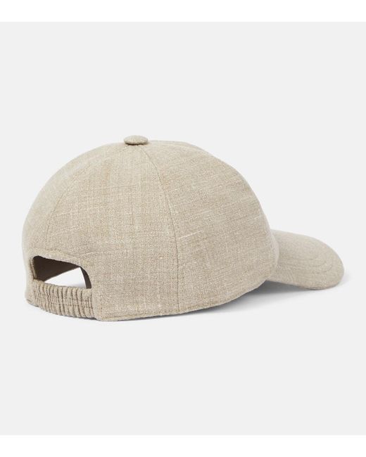 The Row Natural Caspian Silk, Linen, And Wool Baseball Cap