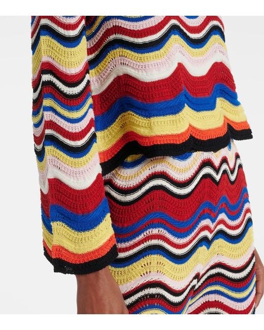 Top Chevron De Croche De Algodon LaDoubleJ de color Blue