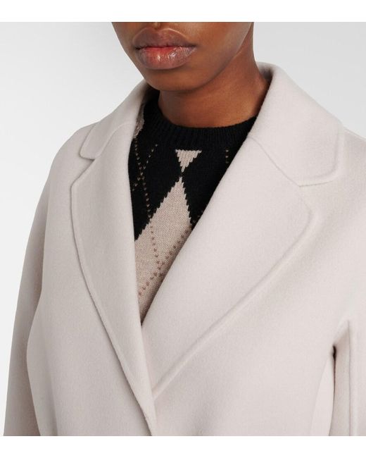 Max Mara Natural Arona Virgin Wool Wrap Coat