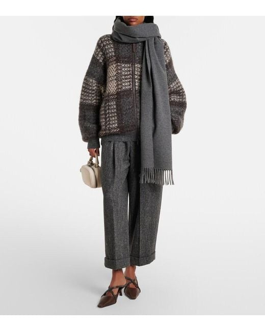 Brunello Cucinelli Gray Cashmere Scarf
