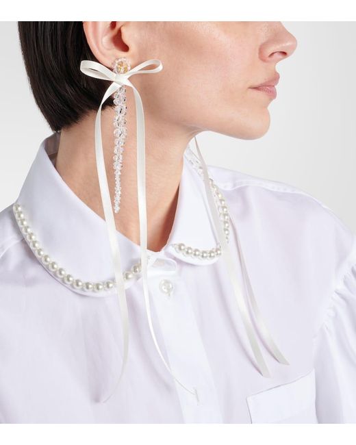 Orecchini pendenti Drip con cristalli di Simone Rocha in White