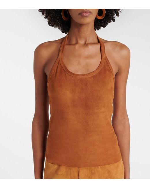Stouls Brown Cherry Suede Minidress