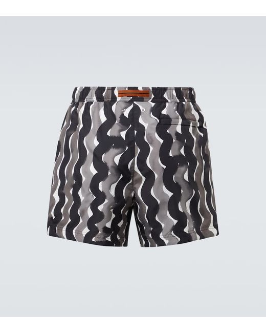 Zegna White Printed Swim Trunks for men