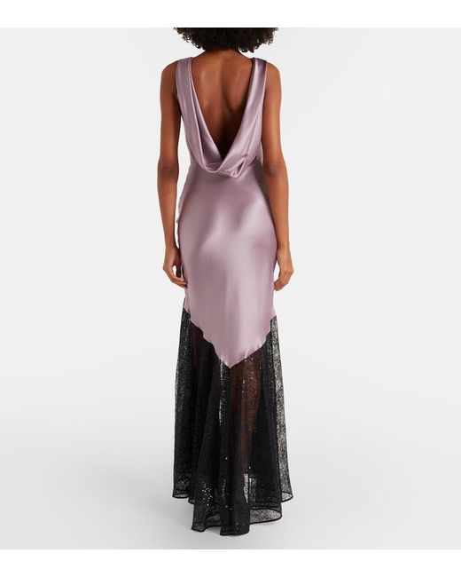 Nina Ricci Purple Silk-Blend Gown