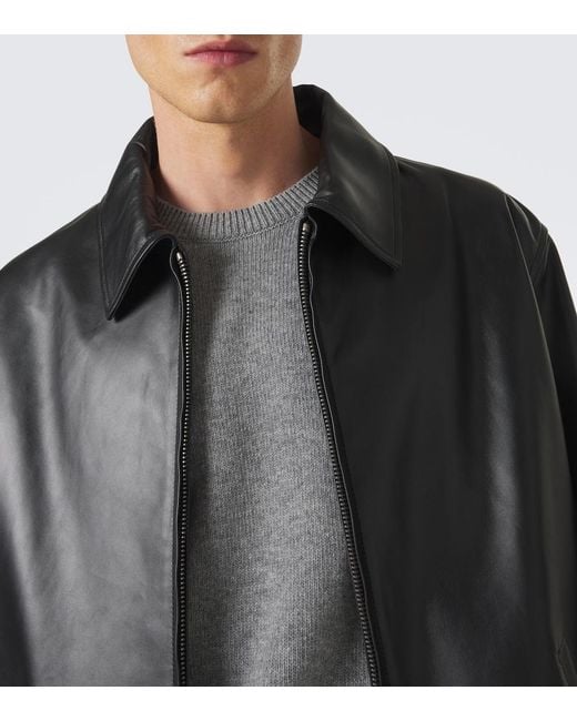 Loewe Black Leather Jacket for men