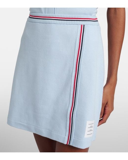 Thom Browne Blue Cotton Wrap Skirt