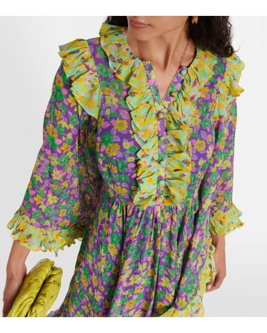 ALÉMAIS Multicolor Dylan Floral Crepe Midi Dress