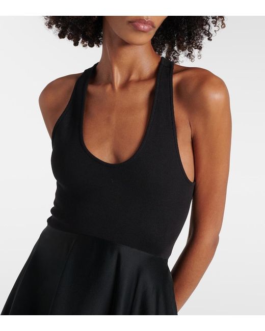 Alaïa Black Cotton-Blend Midi Dress