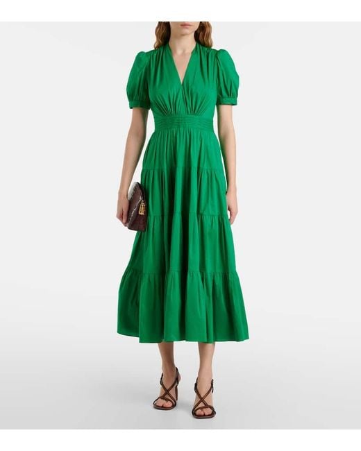 Robe Longue Darby En Coton Melange Diane von Furstenberg en coloris Green