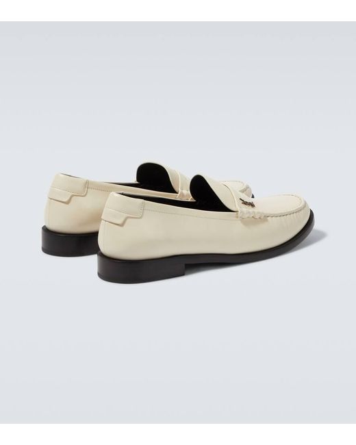 Saint Laurent White Le Loafer Leather Penny Loafers for men