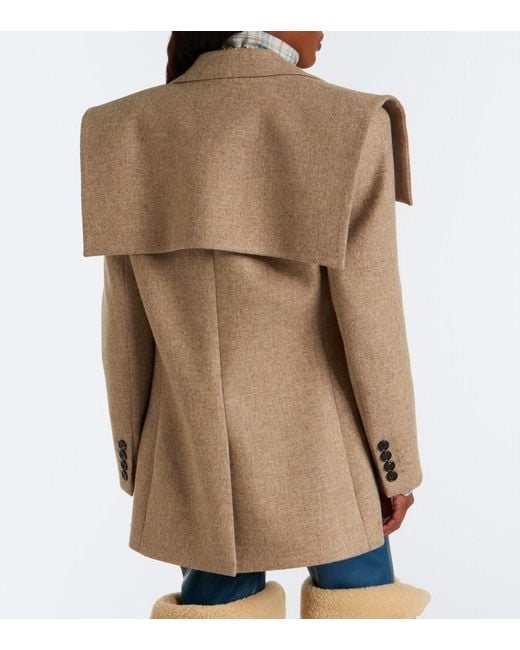 Chloé Natural Caped Wool Blazer