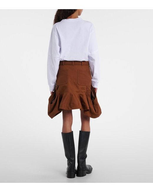 Sacai Brown X Carhartt Cotton Canvas Miniskirt