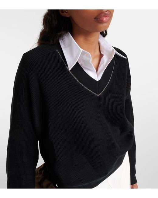 Jersey de algodon Brunello Cucinelli de color Black