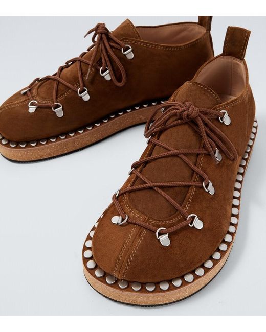 Loewe Verzierte Schnuerschuhe Rivet Aus Veloursleder in Brown für Herren