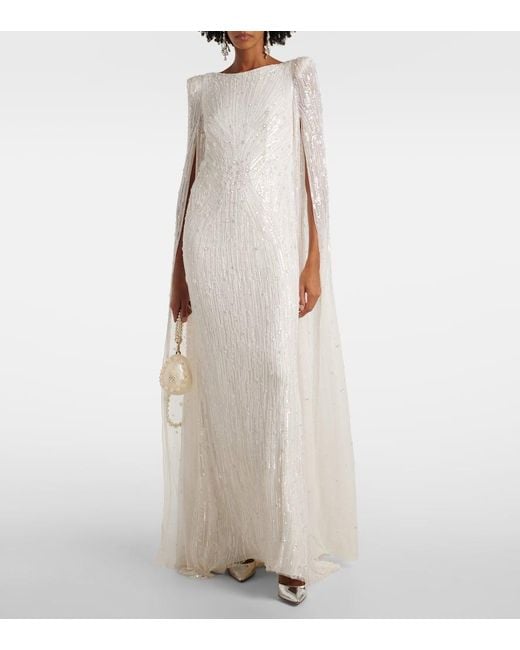 Jenny Packham White Bridal Chasina Sequined Gown