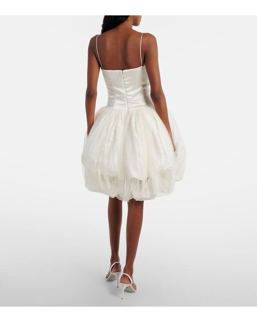 Danielle Frankel White Bridal Sadie Wool And Silk Corset Dress