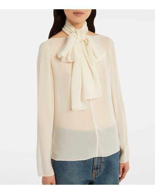 Alaïa White Schluppenbluse
