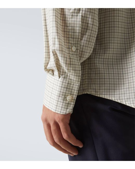 Ralph Lauren White Checked Cotton Shirt for men