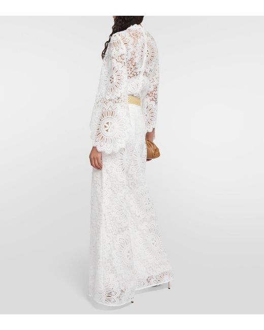 Zimmermann White Chintz Doily Lace Pants