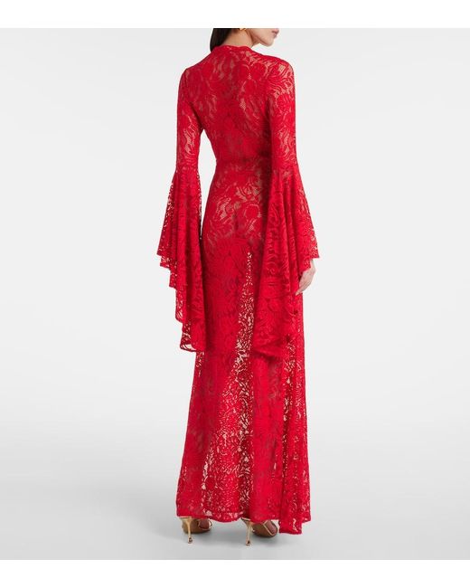 Alexandra Miro Red Kara Lace Beach Dress