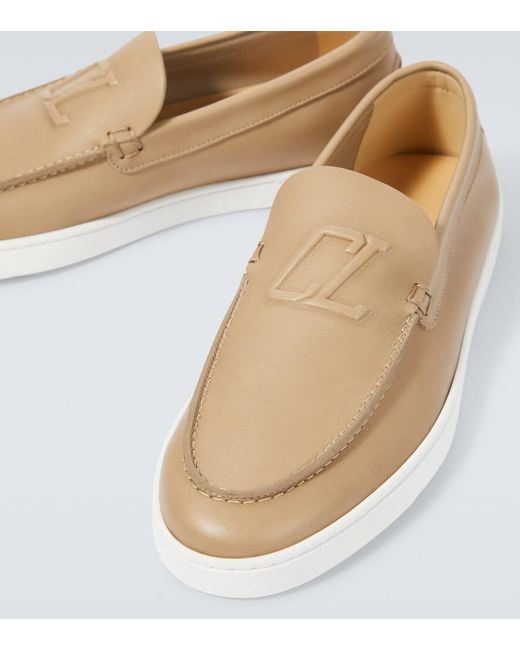 Christian Louboutin Slip-Ons Varsiboat Aus Leder in White für Herren